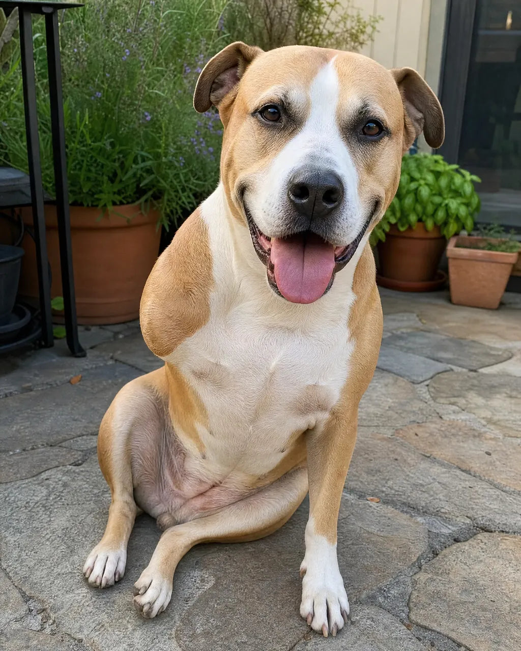 Tripawd dog, side profile, daily routine